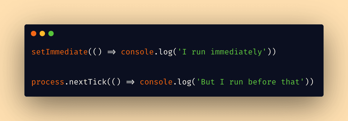 Setimmediate Vs Process Nexttick In Nodejs